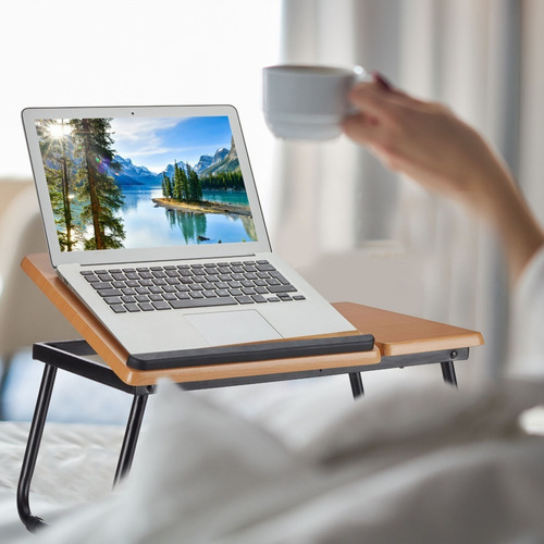 Mesa De Cama Reclinable Para Laptop Plegable Con Posa Vaso.