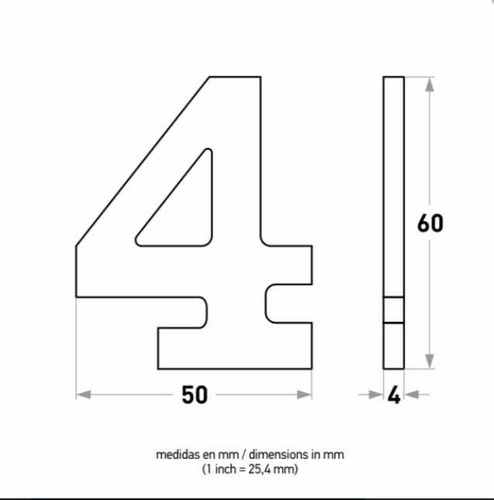 Imagen 2 de 5 de Numero De Bronce 60mm Piso Departamento X Cantidad