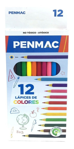 Imagen 1 de 6 de Lápices De Colores Penmac Por 12 Unidades