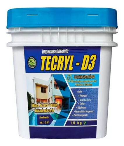 Impermeabilizante Tecryl D3 Acrílico Flexivel 15kg Branco