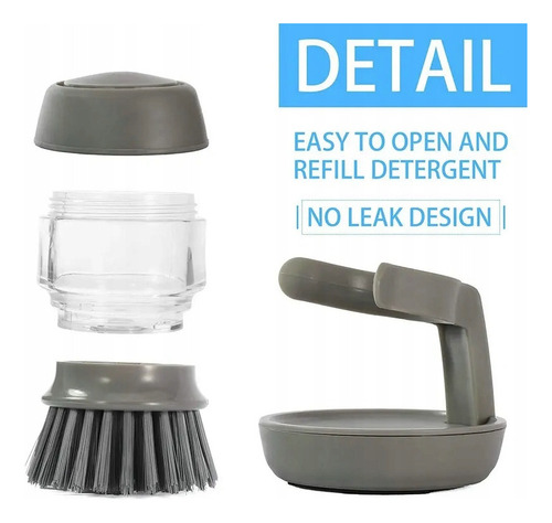 2pcs Cepillo Lava Trastes Dispensador De Jabón Multiusos
