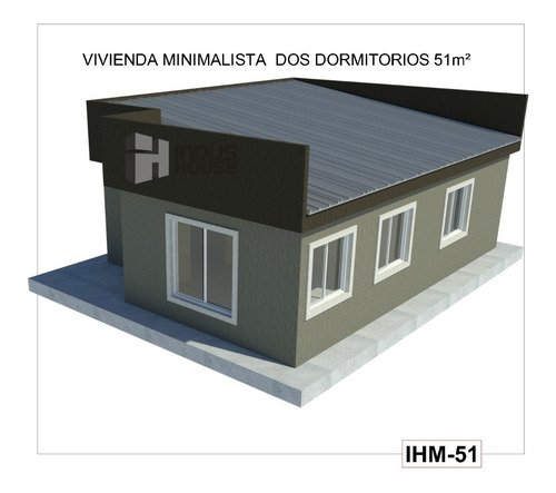 Imagen 2 de 10 de Vivienda Dos Dor Pre Fabricada Ihm-51 Estilo Minimalista