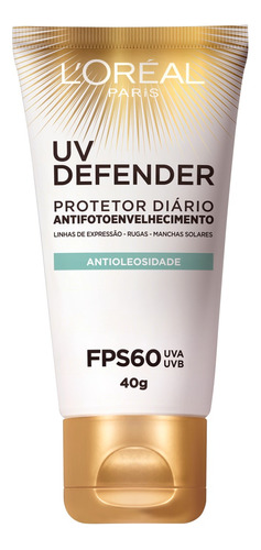 Protetor solar L'Oréal Paris UV defender fps 60 1 unidade de 40g sem cor	