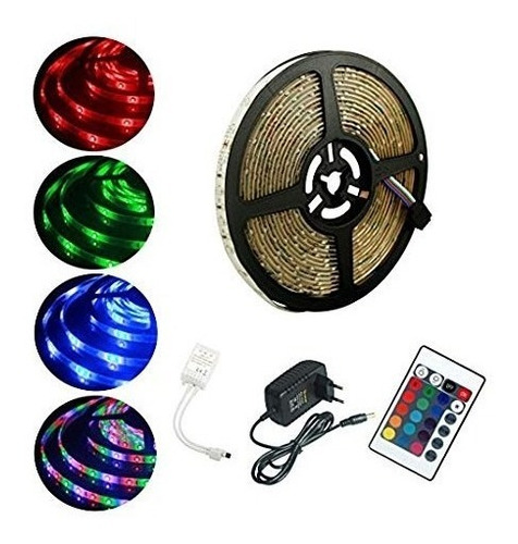 Imagen 6 de 6 de Kit Completo Tira Luces Luz Led 5050 Rgb + Control + Fuente