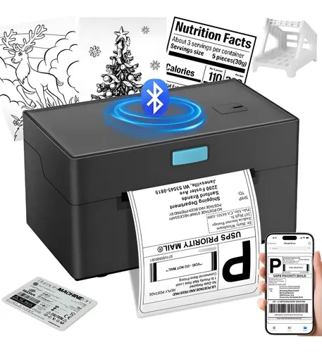 Impressora De Termica Bluetooth Etiquetas Adesivas Armazém Preto
