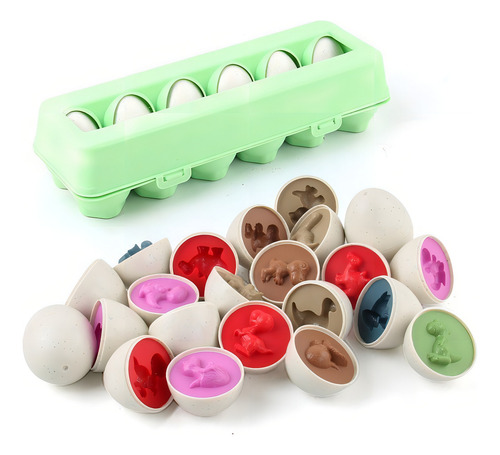 12 Piezas De Juguetes De Huevo Ensamblados Simulados Color A