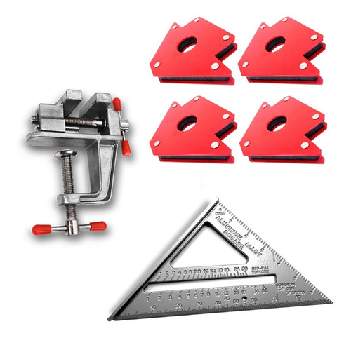 Pack 4 Escuadras Magnéticas 25 Lbs + Escuadra + Mini Tornill
