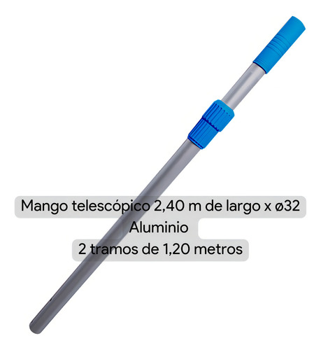 Pack 4 Palo Barral Extensible Barrefondo 2,4 Mts Ø 32mm