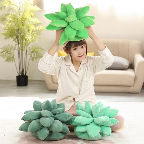 3 Uds 3d Suculentas Tiro Almohada Planta Sofá Patio