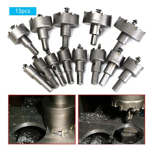 13 Brocas Copa Sierra Hss De Carburo Para 16-53mm