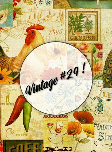 Vintage #29! Lámina Decoupage Autoadhesiva 30 X 42 Cm