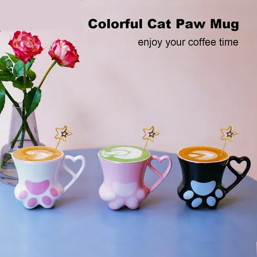 Taza Pata De Gato Con Cuchara (negro)