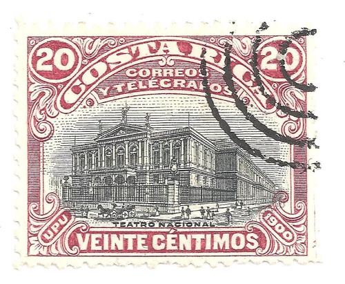 Selo Postal Antigo Costa Rica 20 Centavos - 1900 - F08