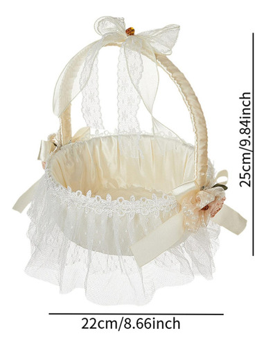 Cesta De Flores Para Boda, Cesta Para Niña De , Ligera, Con