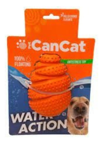 Juguete Perro Cancat Water Roller Dosificador Flotant Agua L Color Naranja