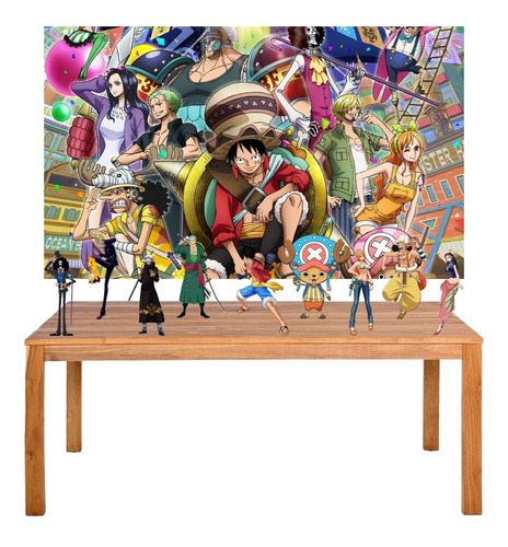 Kit Painel + Displays One Piece Decoração De Festa 4