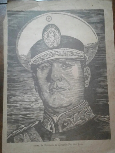 Retrato Del General Perón De 1945 35cm X 25cm