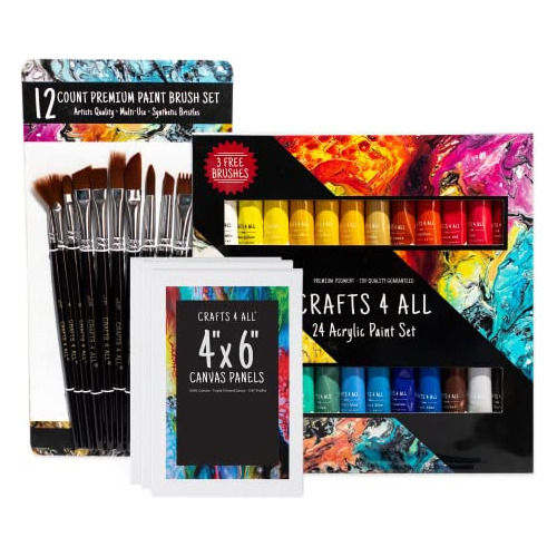 Crafts 4 All Acrylic Paint Set - Art Supplies Paints For Can