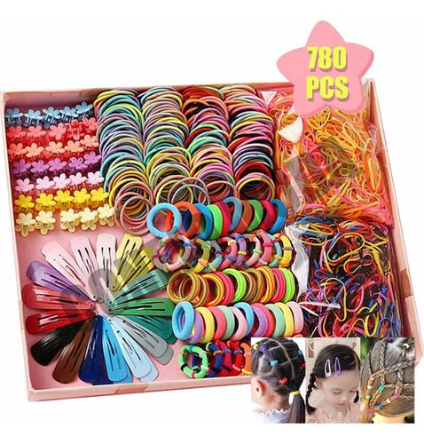 780pcs Mini Ligas Para Cabello Elásticas Dama Accesorios Etc