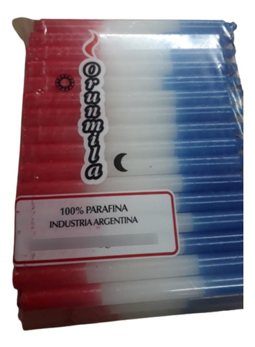 Velas Largas Combinadas X 100 Und.azul/blanco/rojo