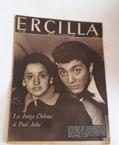 Ercilla N° 1325 12 Octubre 1960 / Paul Anka En Chile, Etc. 