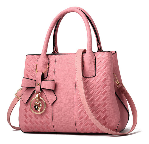 Bolso Bandolera Casual De Piel For Mujer, Bolso Grande;