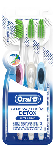 Cepillo de dientes Oral-B Detox Encías ultra suave pack x 3 unidades