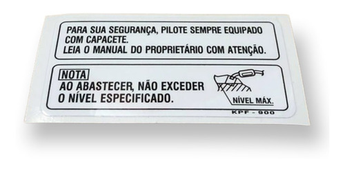Etiqueta Precaução Abastecimento Original Honda - Crf