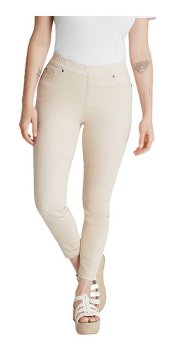 Calza De Jeans Color Con Pretina Elasticada - 73001321