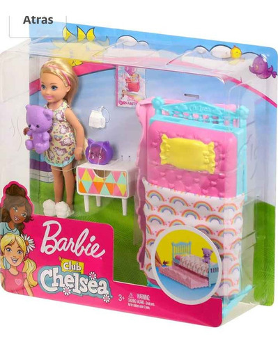 Muñeca Barbie Club Chelsea Juego De Dormitorio Y Accesorios