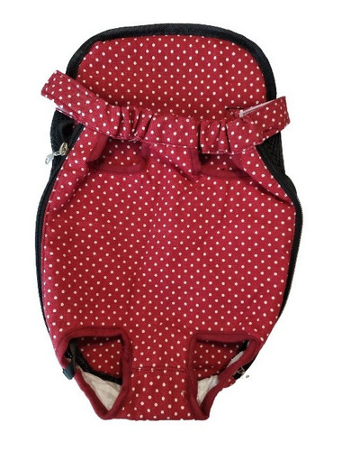 Mochila Transportadora Perro, Gato. Mascotas. Roja Lunares