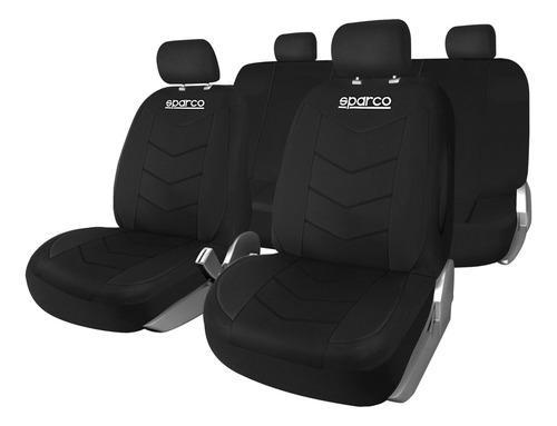 Set Fundas Cubre Asiento Sparco 9pcs Negro 431 Tela /r&r