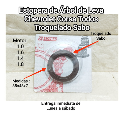 Estopera Árbol De Leva Chevrolet Corsa Todos 35x48x7 Sabo