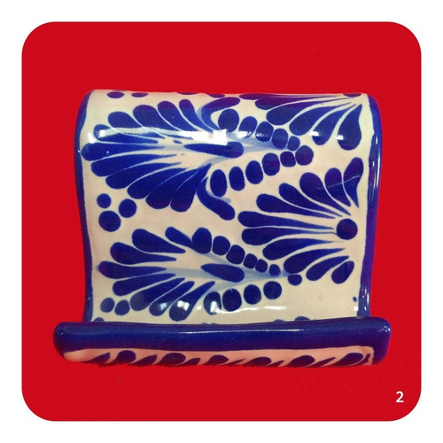 Imagen 4 de 9 de 10 Porta Celular De Talavera Poblana Azul Bases Diferentes