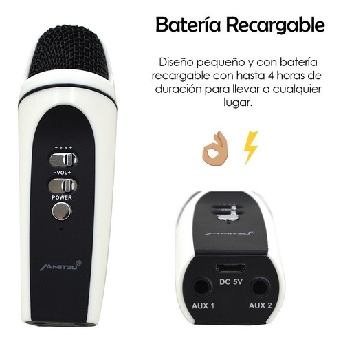Mitzu Micrófono Condensador Para Vlogger Color Blanco