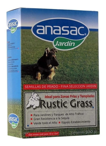Semilla Pasto Rustic Grass Jardines, Parques 500 Gr Anasac