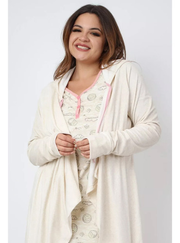 Pijama Para Mujer Bata Con Gorro Y Camisón Tarros De Miel