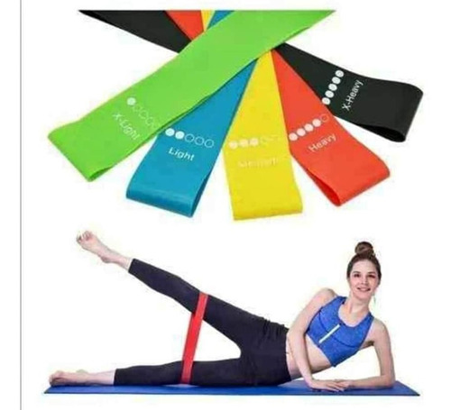 Pack 5 Bandas Elásticas Resistencia Circulares Yoga Pilates 