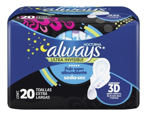 Toallas Femeninas Always Active Ultrafina Con Alas 20 Pzas