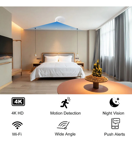 Detector De Humo Con Cámara Oculta 4k Wifi Remotion, Visuali