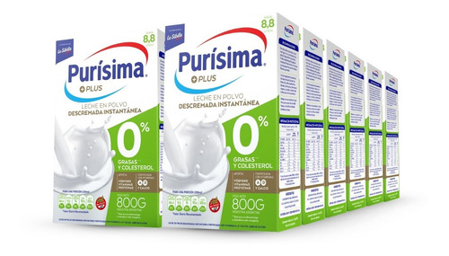 Purísima Leche En Polvo Descremada 800g. (x6 Unidades)