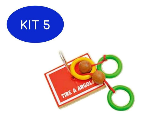 Kit 5 Desafio Tire A Argola Brinquedo Educativo E Divertido