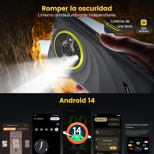 Ulefone Armor X31 Pro 5g Dual Sim Teléfono Resistente Android 14 Smartphone 6.56 16gb Ram 256gb Rom Cámara Nocturna 6050mah Nfc Negro