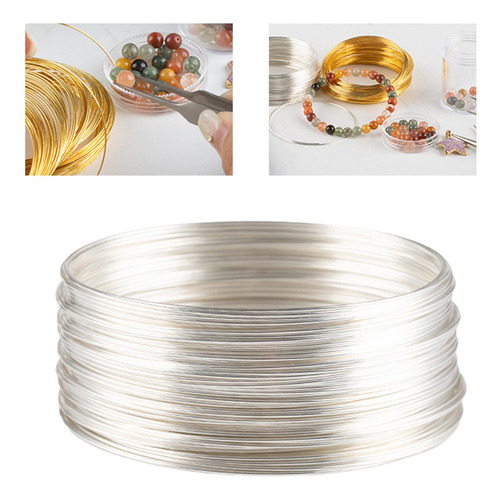 50 Bucles De Alambre De Joyería Para Hacer Joyas, Plata