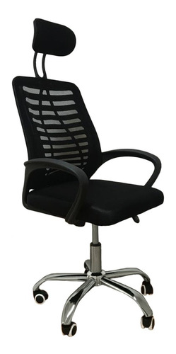 Silla Escritorio Oc-012 Negra Con Apoya De Cabeza Armada