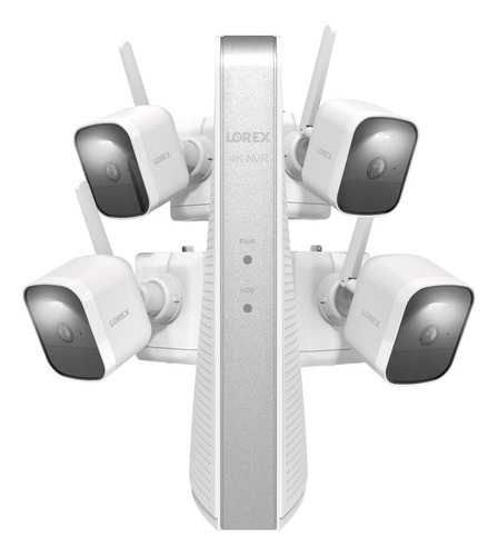 Lorex - Sistema NVR Wi-fi Halow de 4k y 1 TB con cámaras de seguridad con batería para exteriores