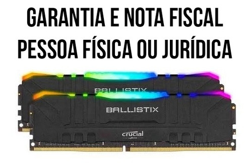 Imagem 1 de 5 de Memória Ram Rgb Ballistix 16gb 2x8gb 3200mhz Com Nota Fiscal