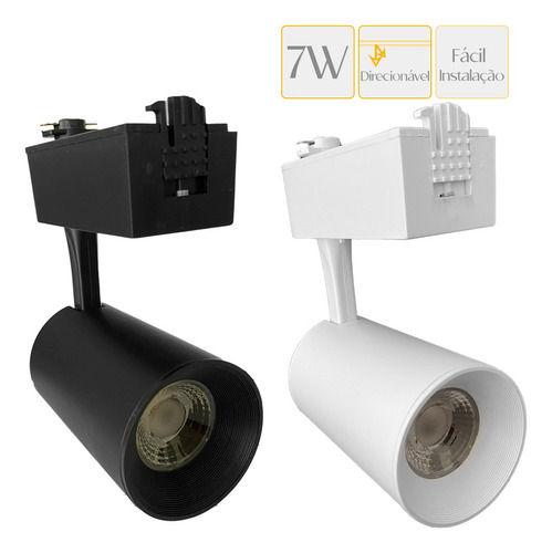 Kit Trilho De Sobrepor Com Spots Led 10m + 20 Spots Preto/br