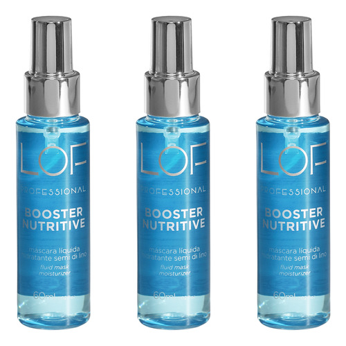 Kit 3 Lof Máscara Líquida Booster Nutritive Azulada 60 Ml