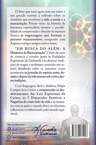 Em Busca do Além: A Dinâmica da Reencarnação, de Campos, Felipe. Editorial Arole Editora e Produtora Cultural EIRELI, capa mole em português, 2020